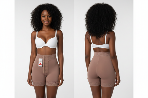 Femme noire shorty marron moka